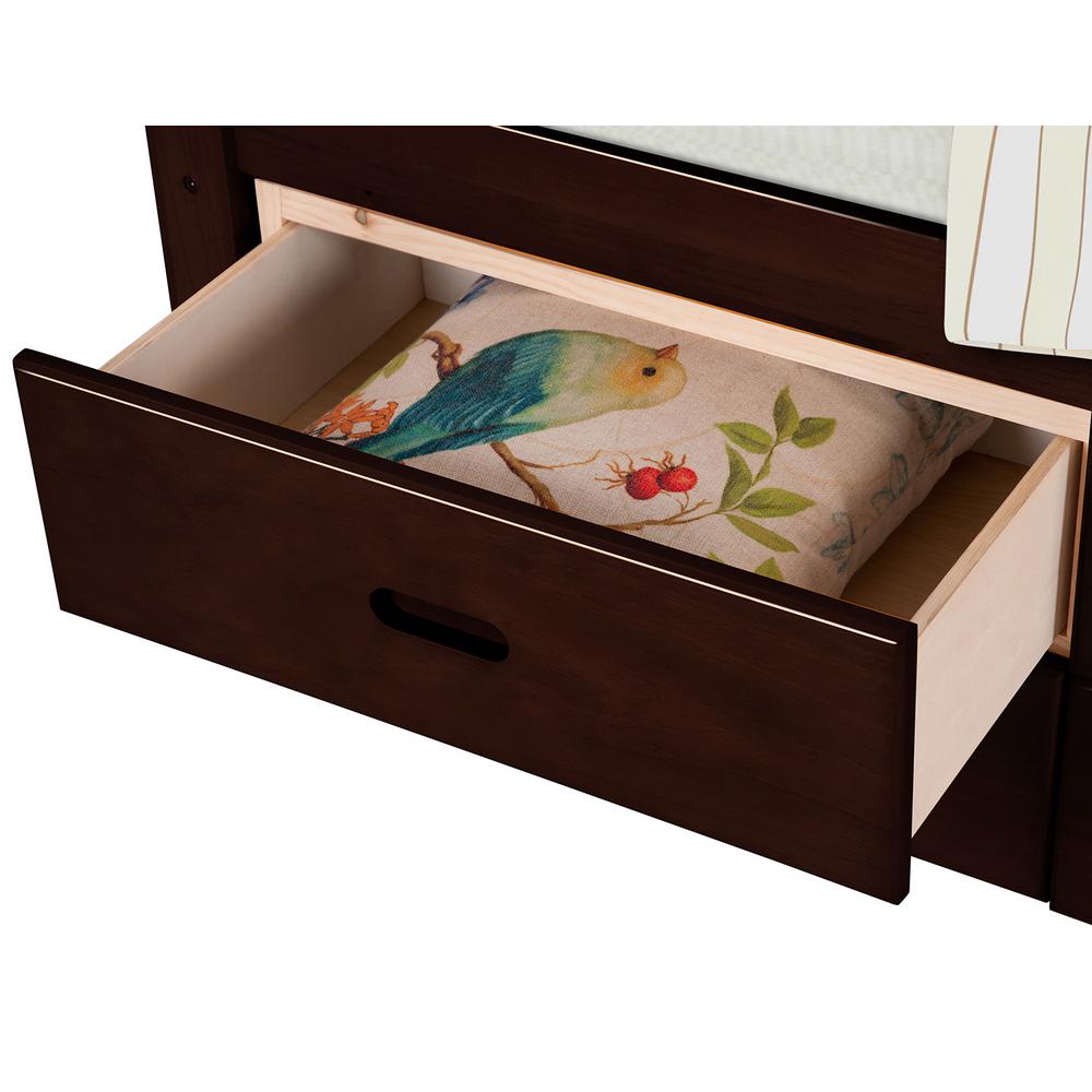 Harper Bright Designs Espresso Twin Size Platform Bed With 6