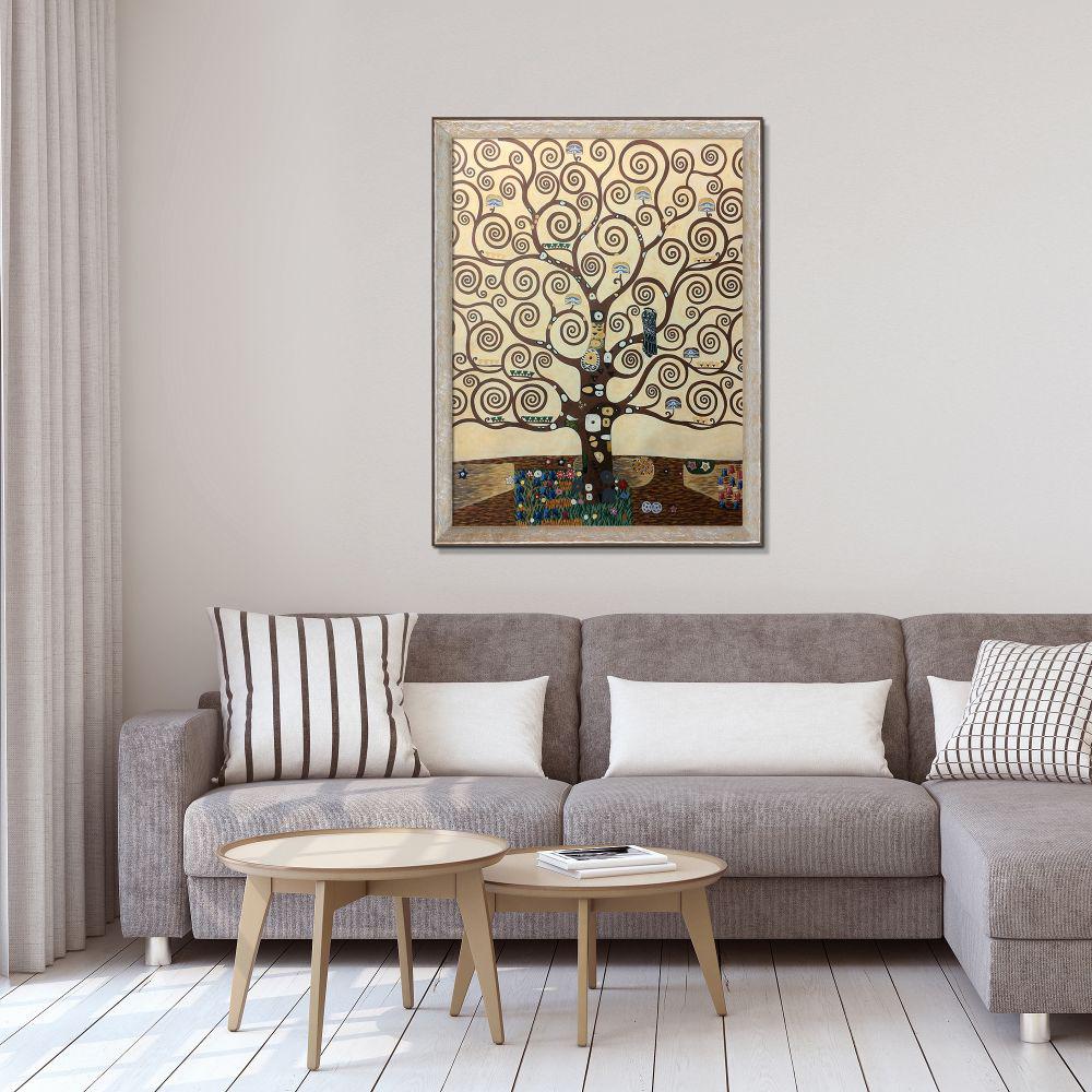 overstockArt Hand Painted Oil on Canvas Tree of Life by Gustav Klimt Framed