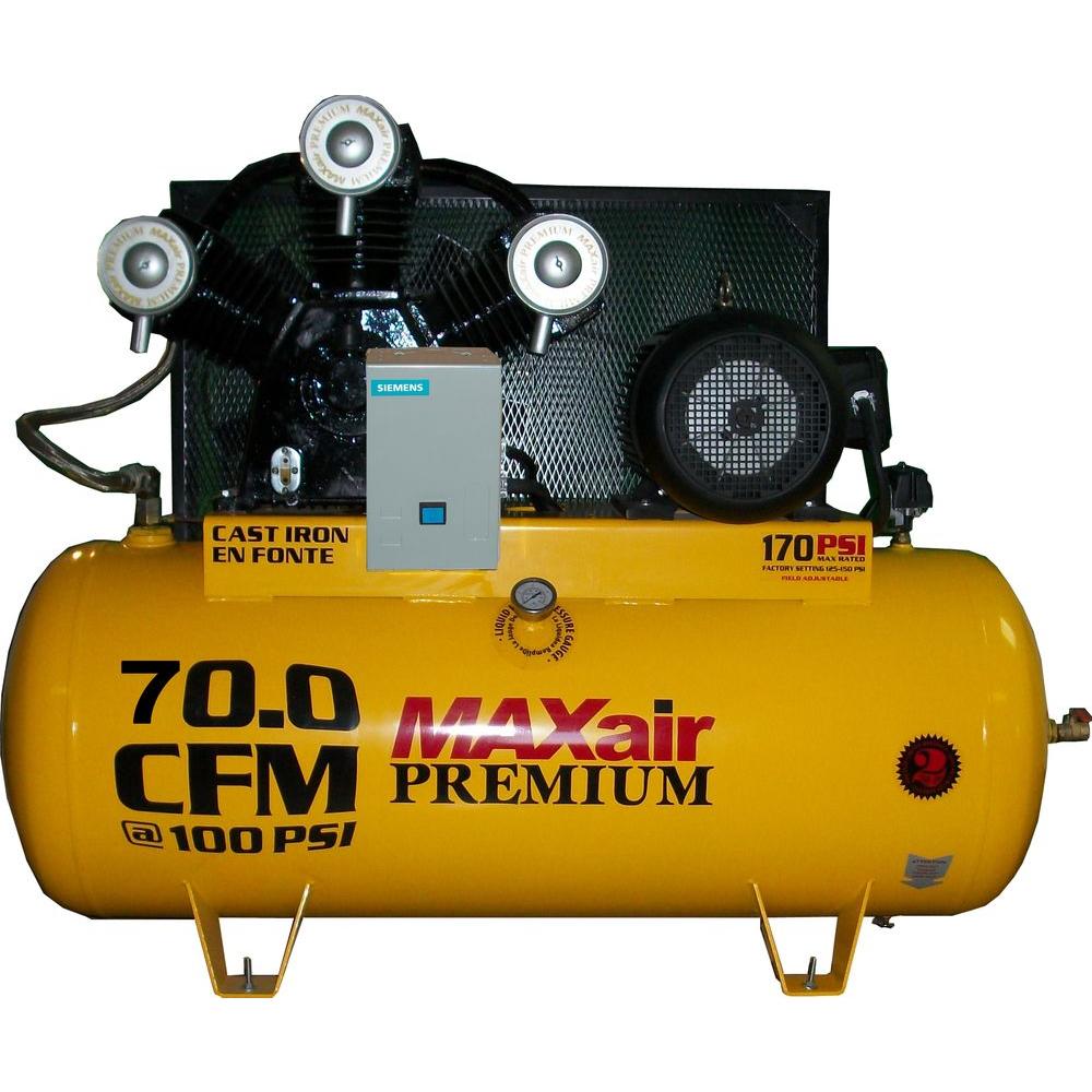 Maxair Premium Industrial 120 Gal 15 HP Electric 208 Volt Single Stage 