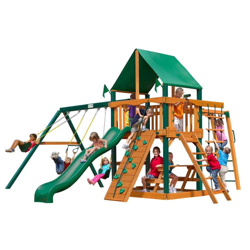 Gorilla Playsets Navigator with Timber Shield and Deluxe Green Vinyl