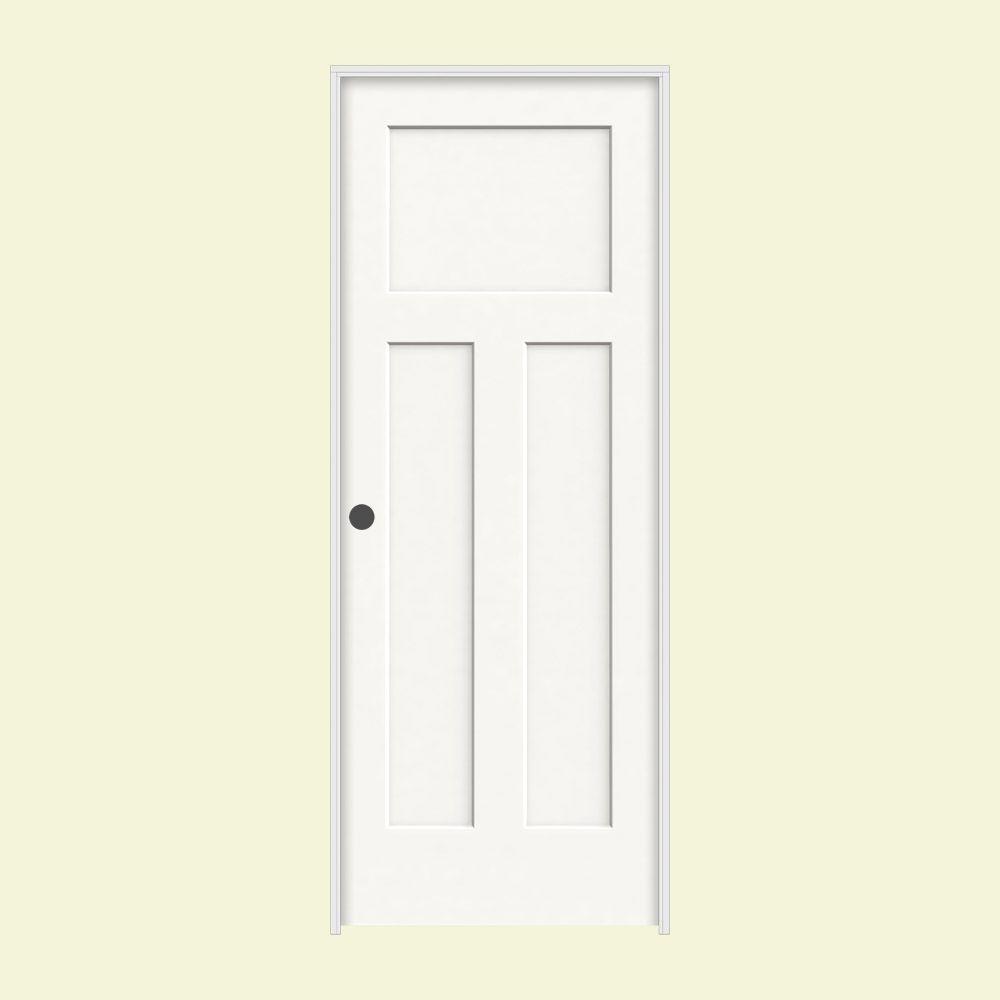 Jeld Wen 36 In X 80 In Craftsman White Painted Right Hand Smooth