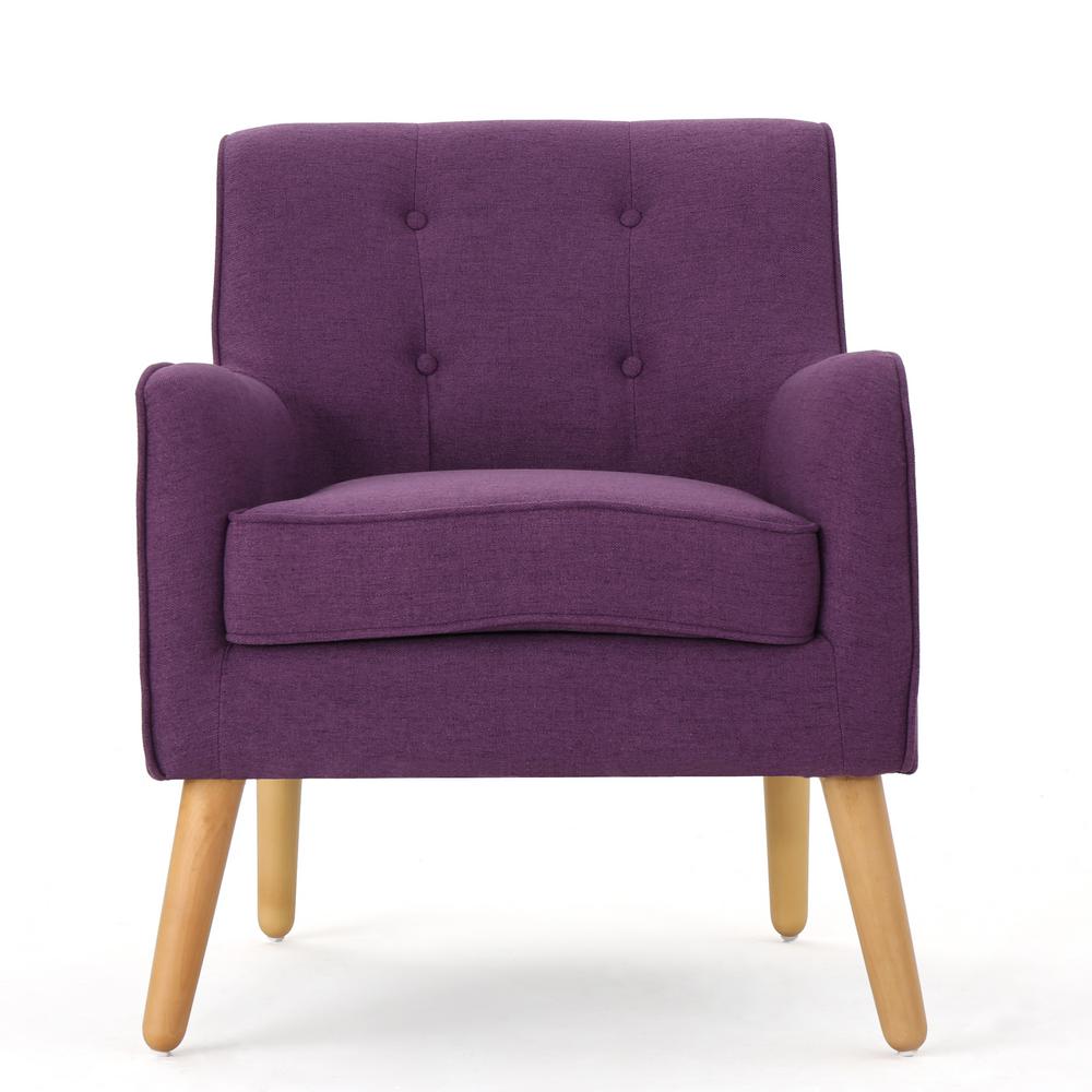 Noble House Felicity Mid Century Modern Button Back Purple Fabric
