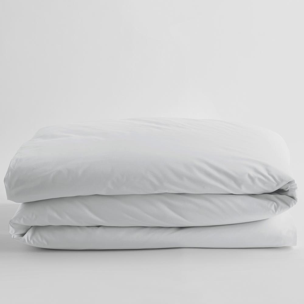 White Solid Supima Cotton Percale Queen Duvet Cover