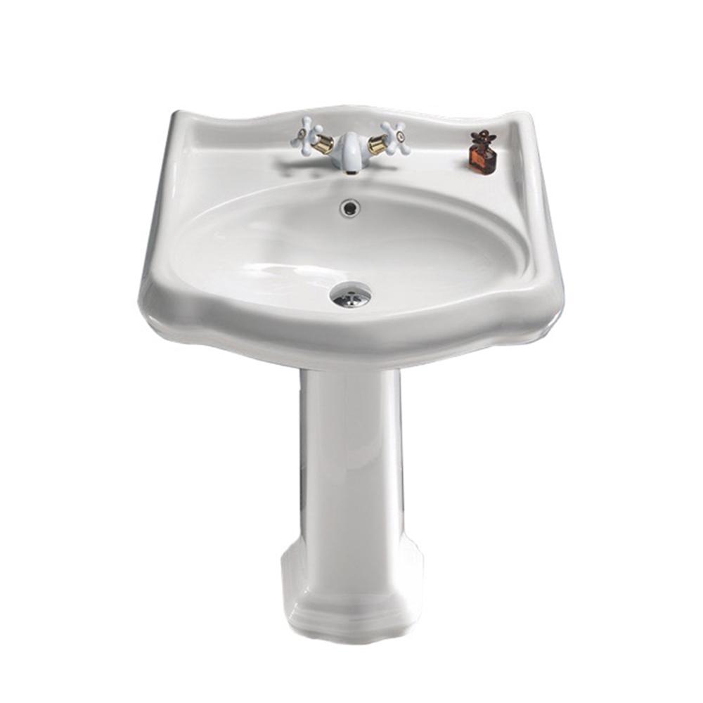 Nameeks Traditional Pedestal Sink In White Cerastyle 030200 Ped One Hole The Home Depot