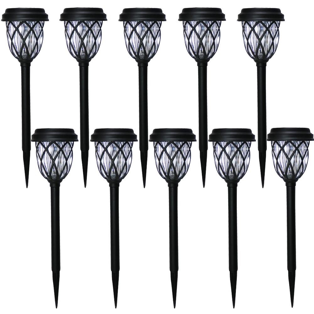 Hampton Bay Solar Black LED Path Light (10-Pack)