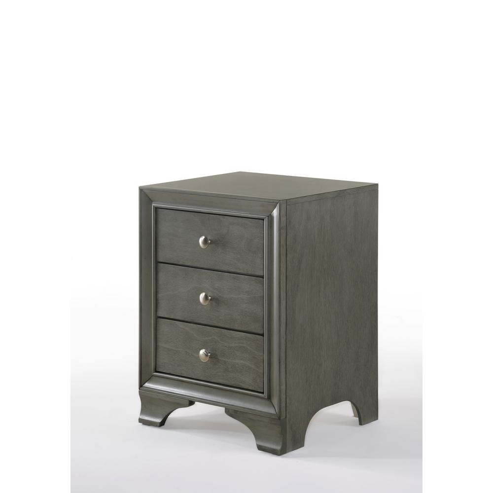 Gray Nightstands Bedroom Furniture The Home Depot Blaise Gray Oak Nightstand
