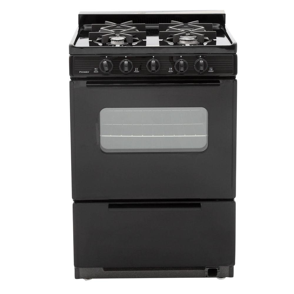ZLINE Kitchen and Bath 24 in. 2.97 cu. ft. Battery Ignition Gas Range in BlackBJK5X0BP The