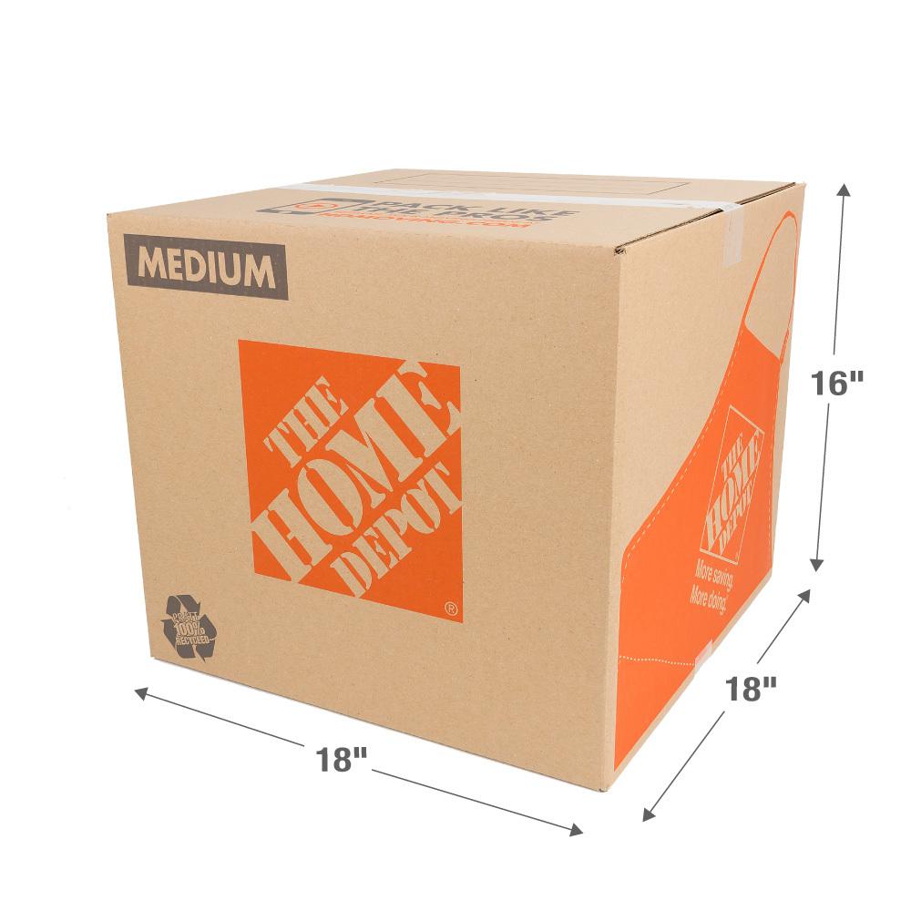 The Home Depot 18 in. L x 18 in. W x 16 in. D Medium Moving Box-1001005