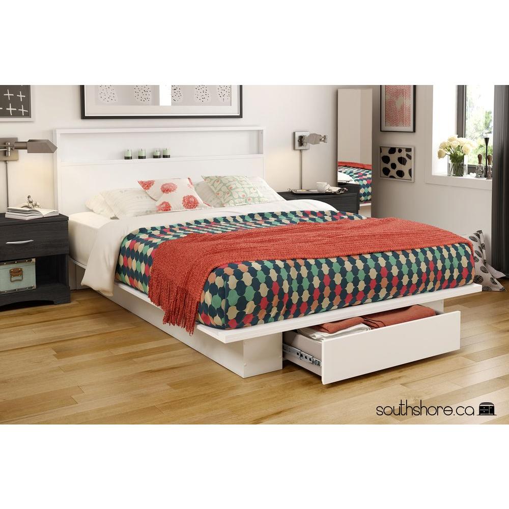 Platform Beds Headboards Bedroom Furniture The Home Depot Holland 1 Drawer Full Queen Size Platform Bed