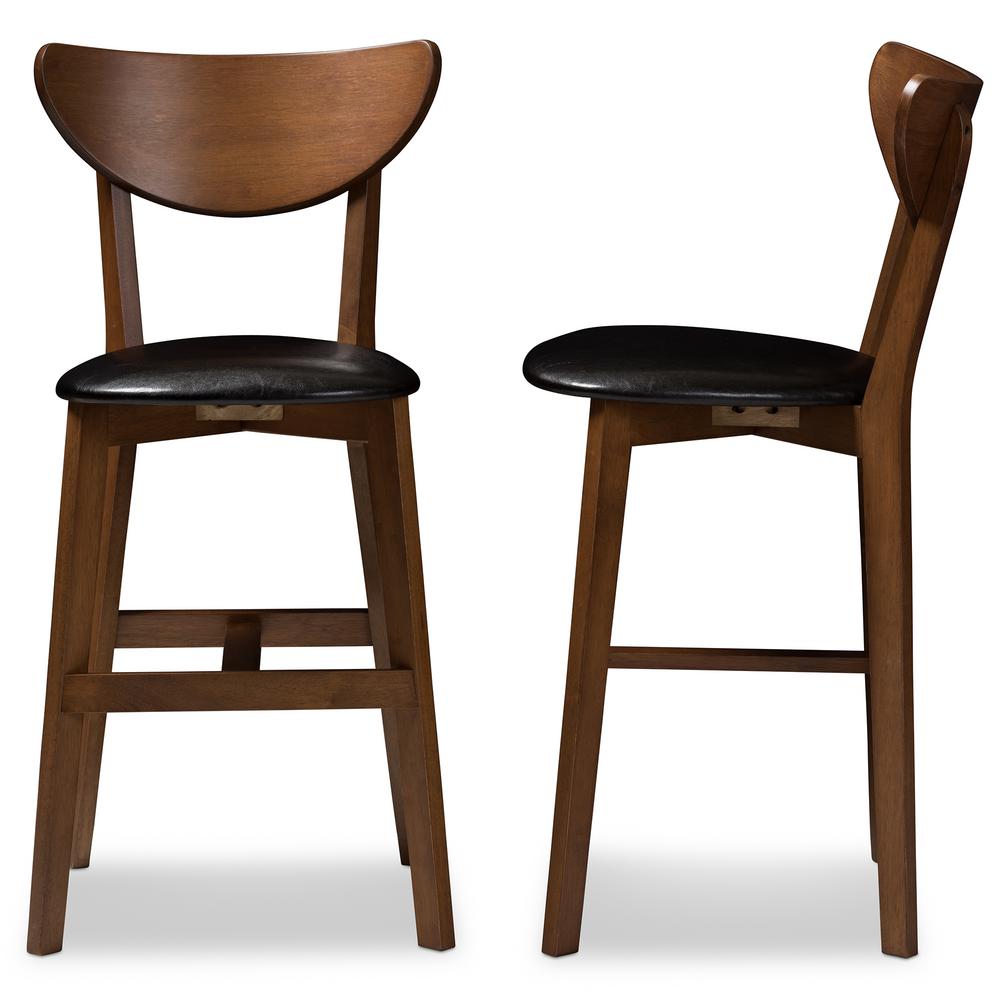 Baxton Studio Eline 24 In. Black Counter Stool (Set Of 2)-144-8075-2PC ...