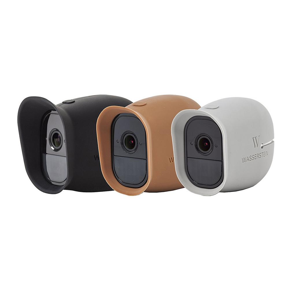Black//Brown//Grey//Blue 4 x Silicone Skins Compatible with Arlo Smart Security 100/% Wire-Free Cameras /— by Wasserstein