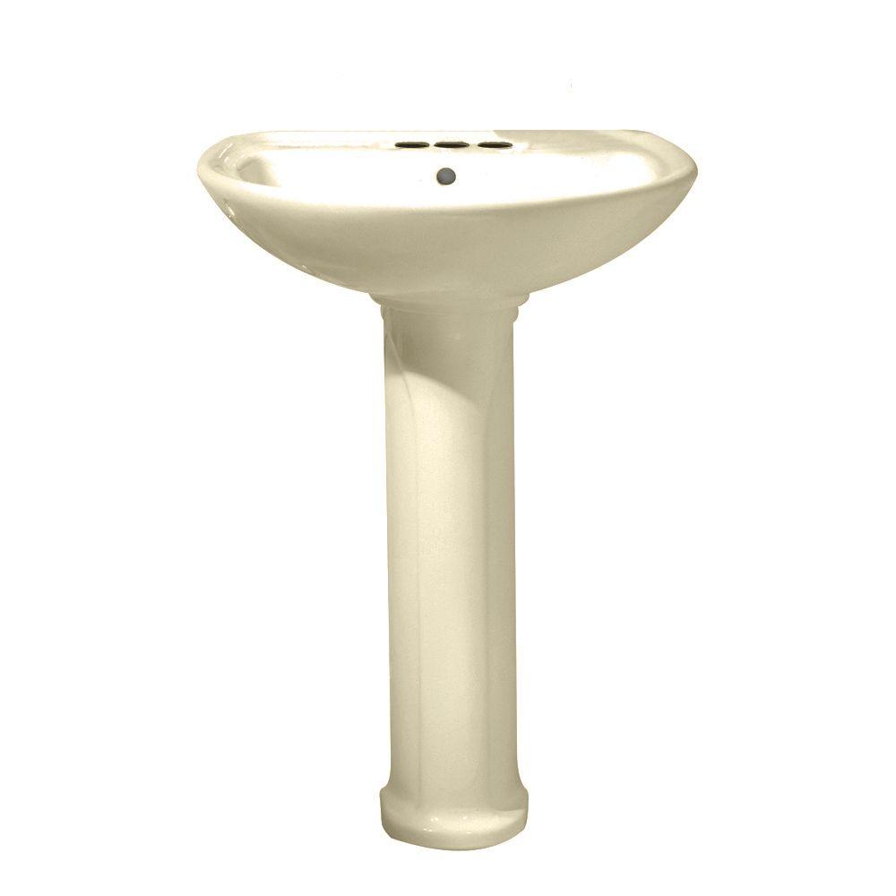 American Standard Cadet Pedestal Combo Bathroom Sink With 4 In American Standard Cadet Pedestal Combo Bathroom Sink With 4 In Faucet Centers Bone