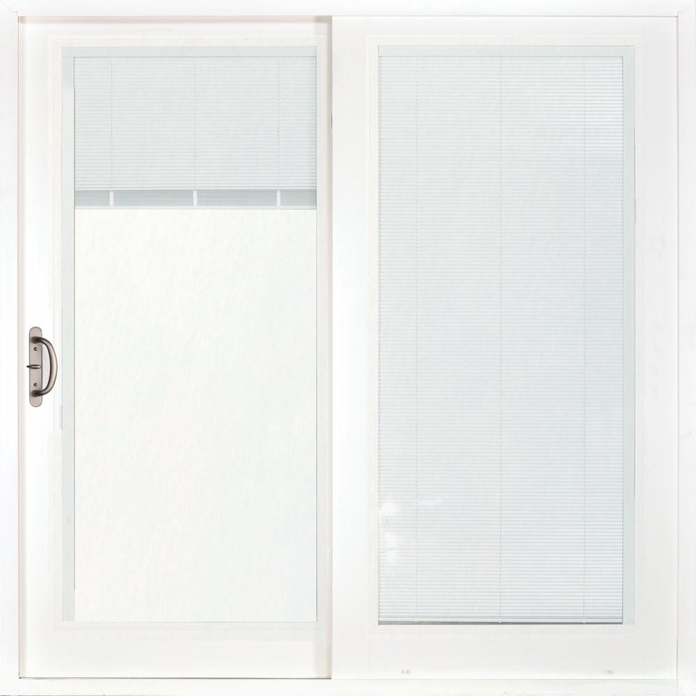 Patio Doors Exterior The Home Depot 60 In X 80 Smooth White Left Hand Composite Sliding Patio