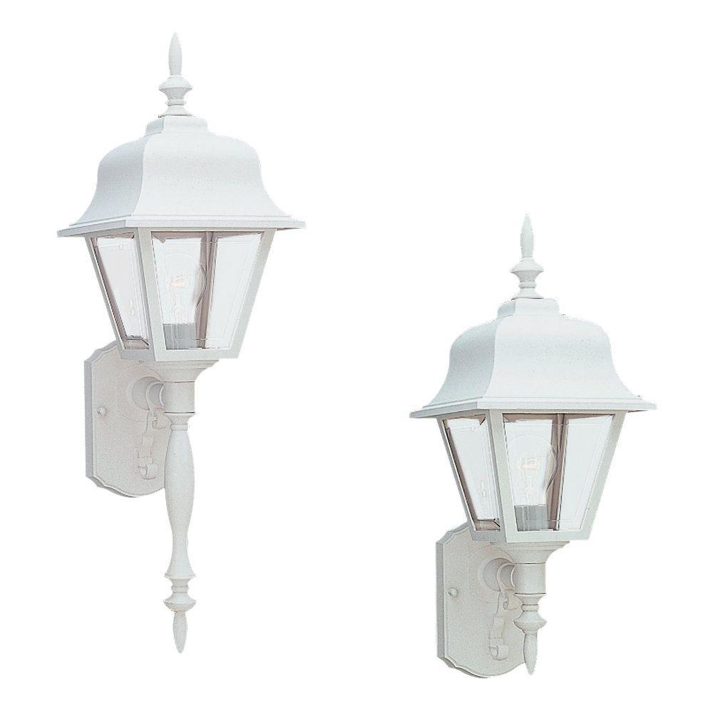 Sea Gull Lighting Polycarbonate 16 38 In 1 Light White Outdoor Wall Lantern Sconce