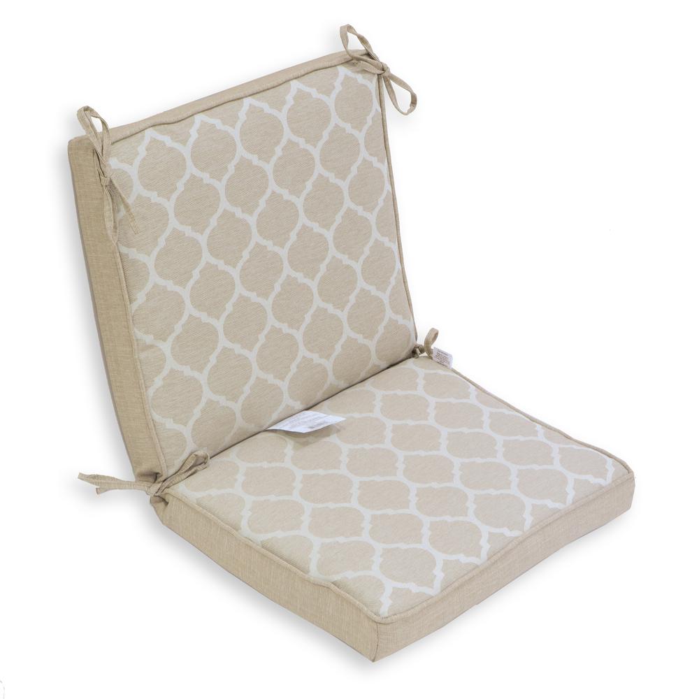 Hampton Bay Toffee Trellis Reversible Outdoor High Back ...