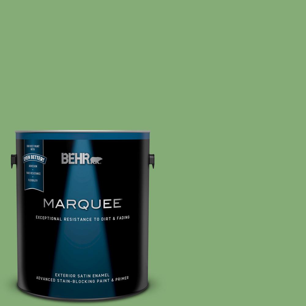 Behr Marquee 1 Gal 440d 5 Pesto Satin Enamel Exterior Paint And Primer In One 945301 The Home Depot