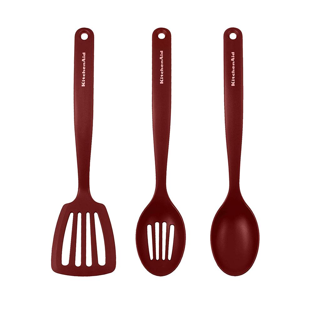 Kitchenaid 17 Piece Utensils Set In Red Kc448bxera The Home Depot