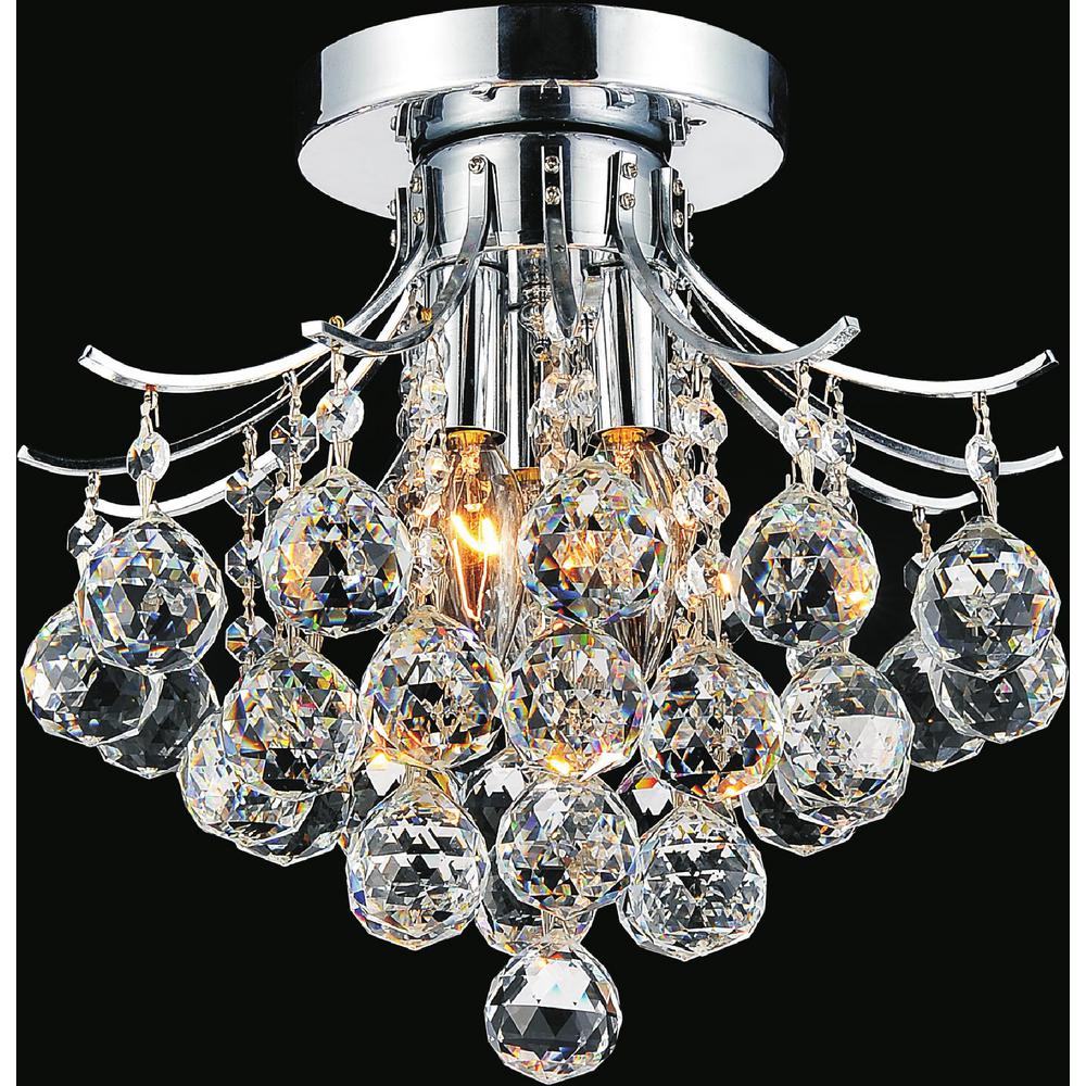 Cwi Lighting Princess 3 Light Chrome Flush Mount Cwi Lighting Princess 3 Light Chrome Flush Mount