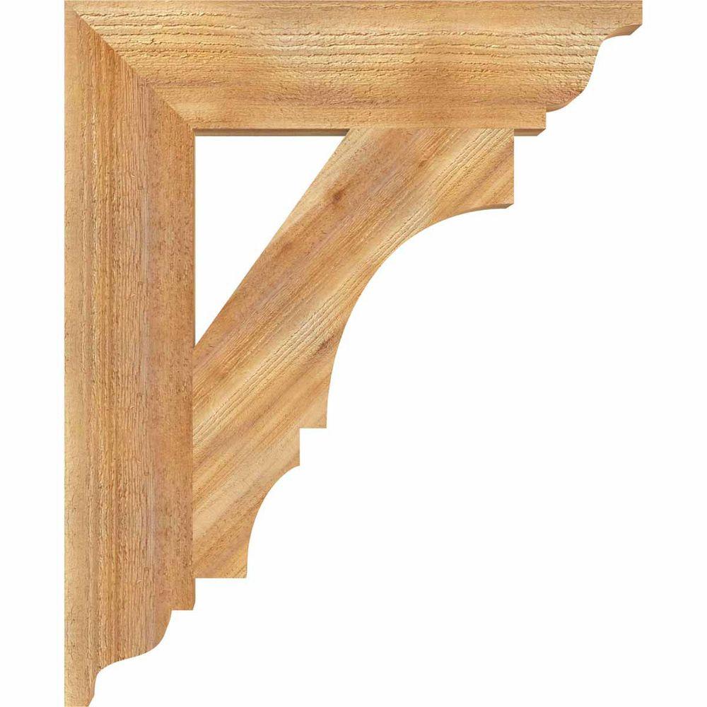 Ekena Millwork BKT04X22X30BOA01RWR Balboa Traditional Rough Bracket 4 Width x 22 Depth x 30 Height Western Red Cedar