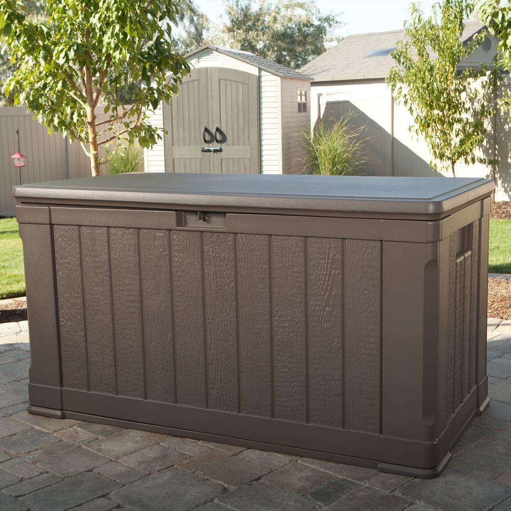 Lifetime 116 Gal Polyethylene Outdoor Deck Box 60089 The Home Depot 116 Gal Polyethylene Outdoor Deck Box