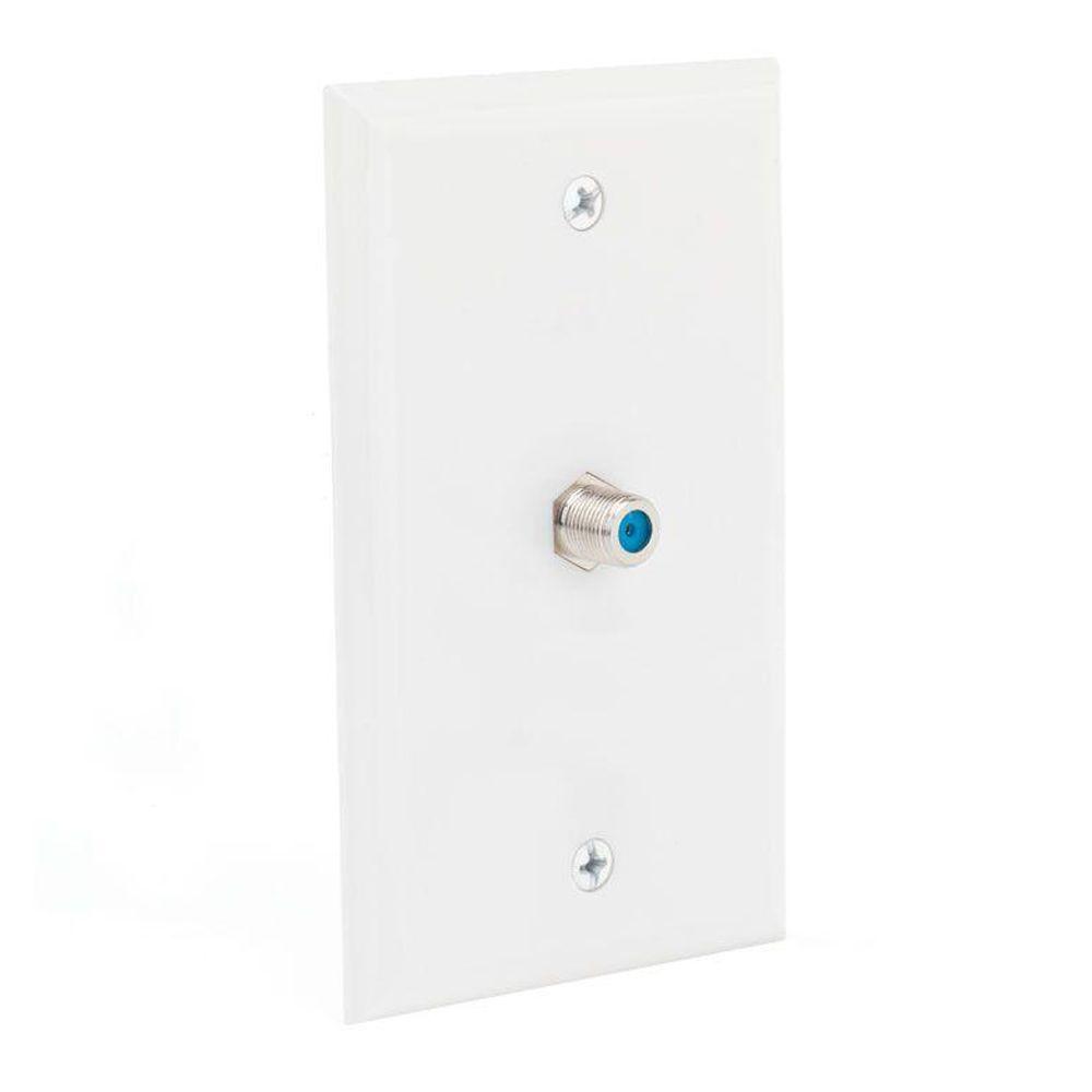 recessed coax jack outlet cover for flat tv - white