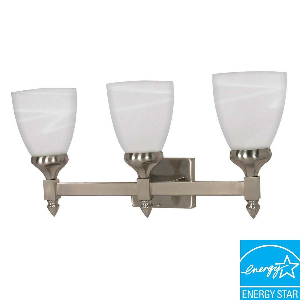 Green Matters 3Light Brushed Nickel Wall Vanity LightHD468 The