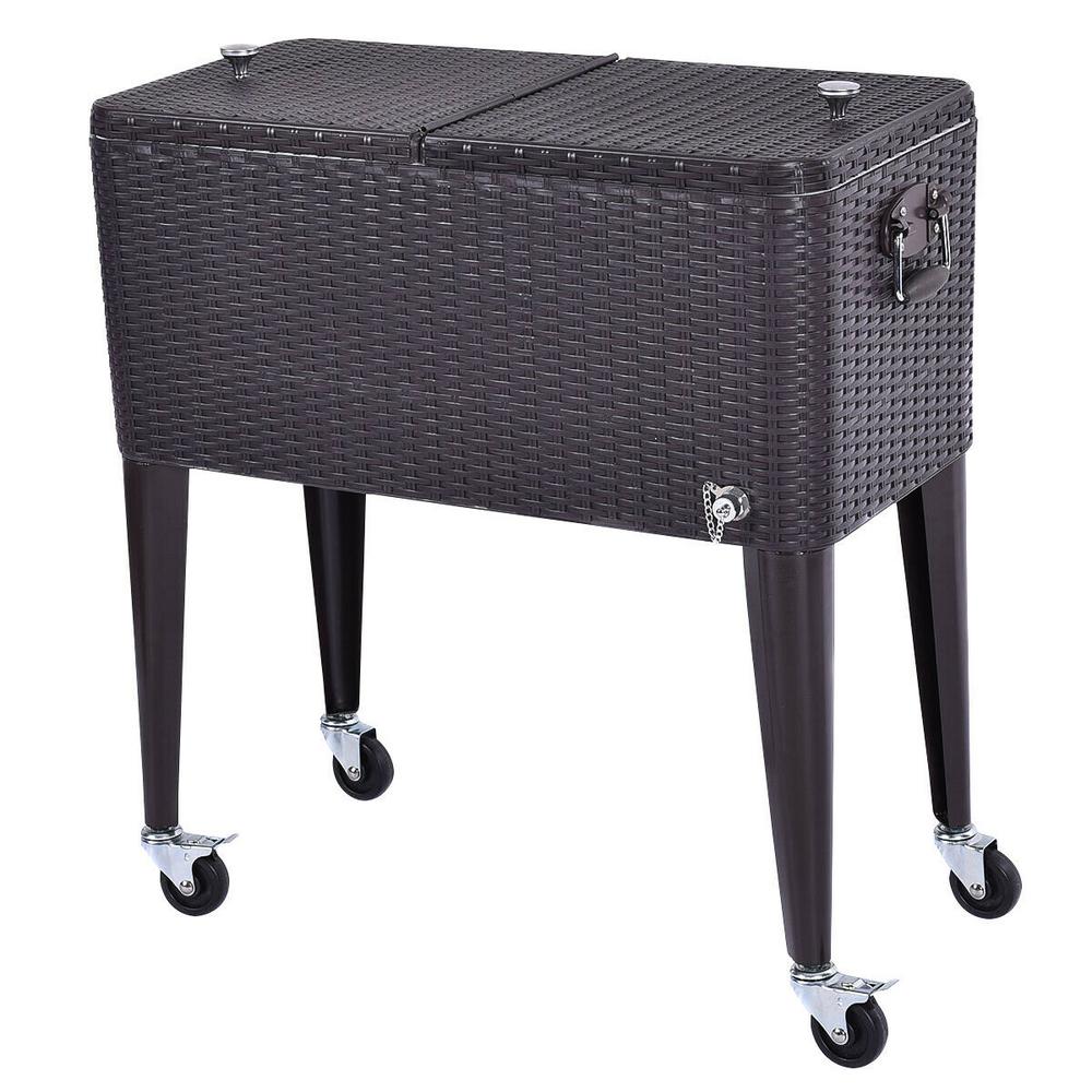 outdoor wicker beverage cooler