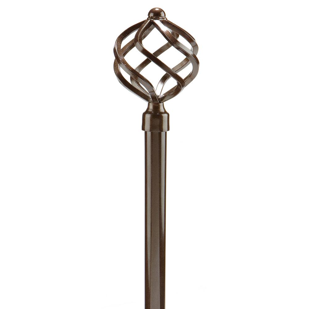 Home Details Royal Twist 48 to 86 in. Single Curtain Rod in Bronze9628