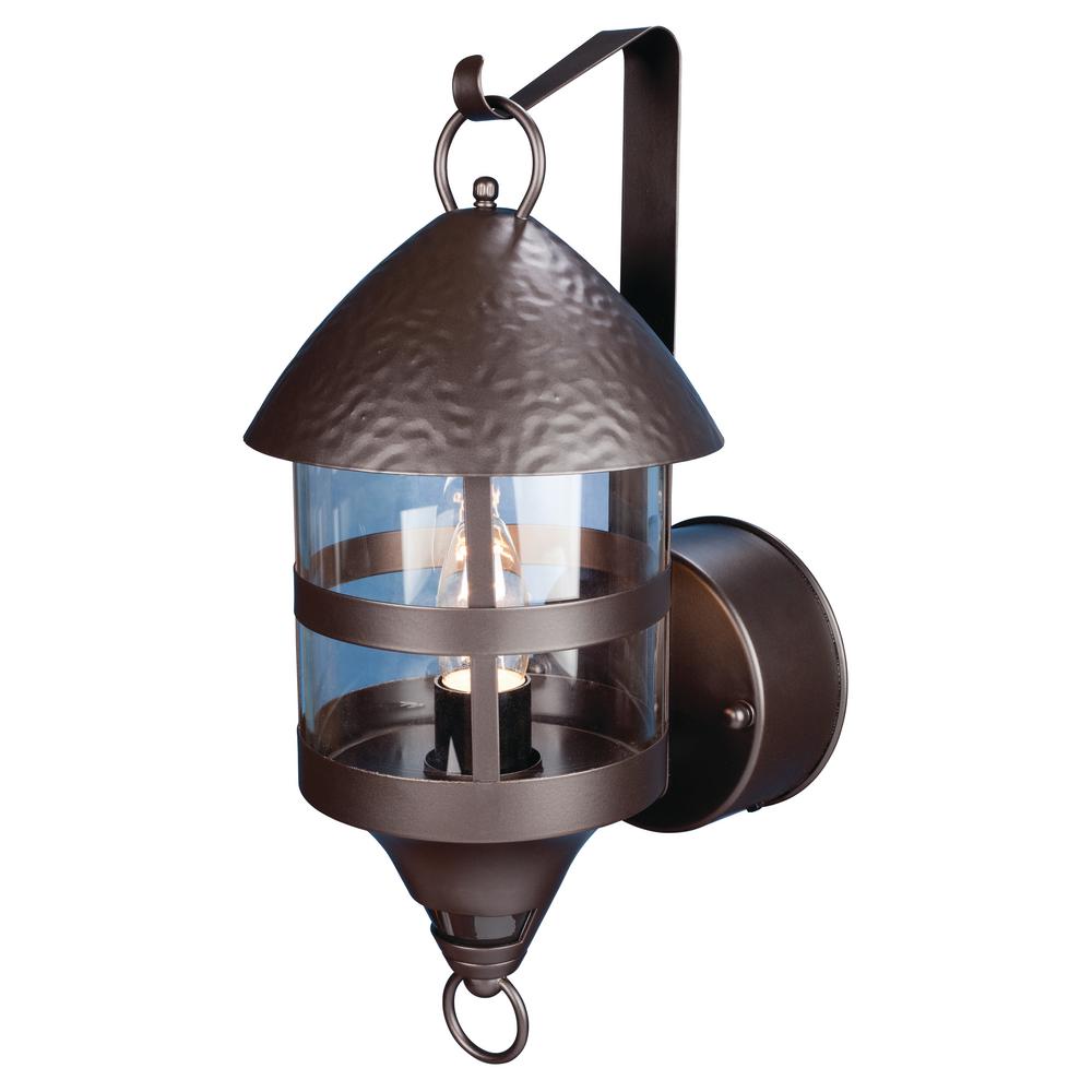1 Light Oil Rubbed Bronze Motion Activated Outdoor Wall Mount Lantern 1 Light Oil Rubbed Bronze Motion Activated Outdoor Wall