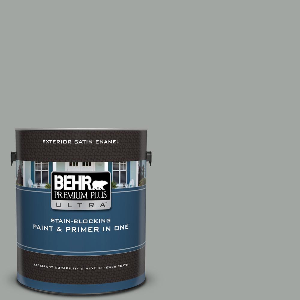 Behr Premium Plus Ultra 1 Gal Ppu25 04 Sharkskin Suit Satin Enamel Ppu25 04 Sharkskin Suit Satin Enamel Exterior Paint And Primer In One