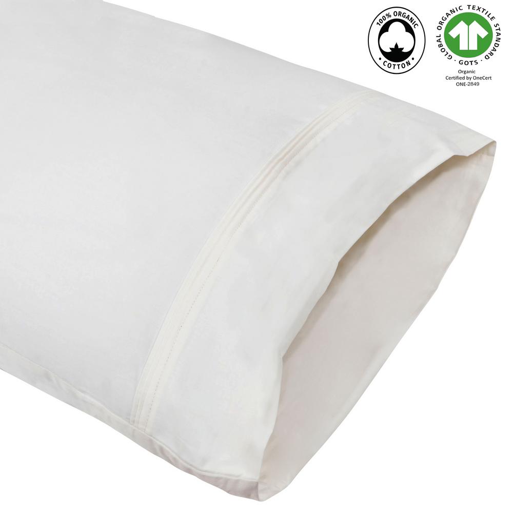 A1 Home Collections Cream Standard Pillowcases Set Of 2 A1hcsh01
