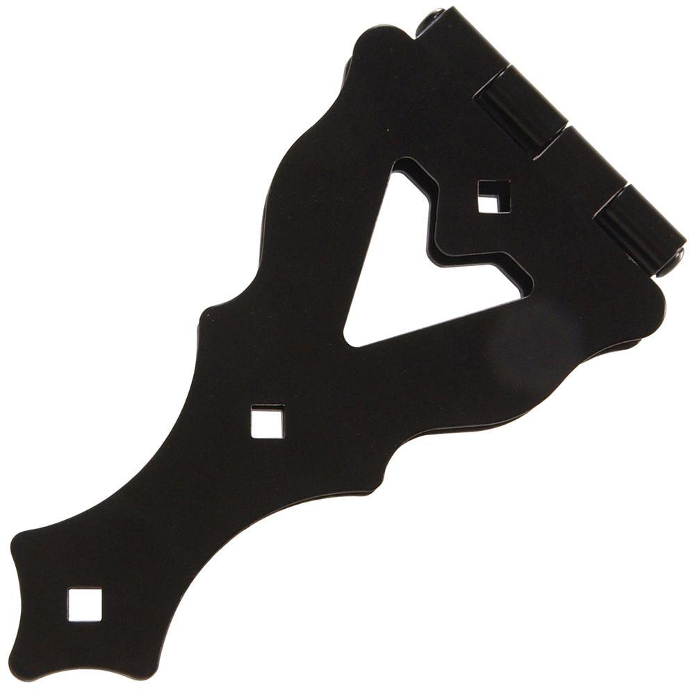 Hardware Essentials 10 In Black Heavy Duty Ornamental Strap Hinge