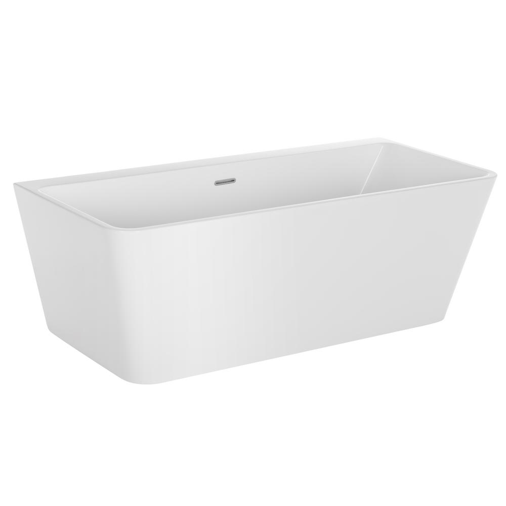 Empava 67 in. Acrylic Freestanding Bathtub Flatbottom ...