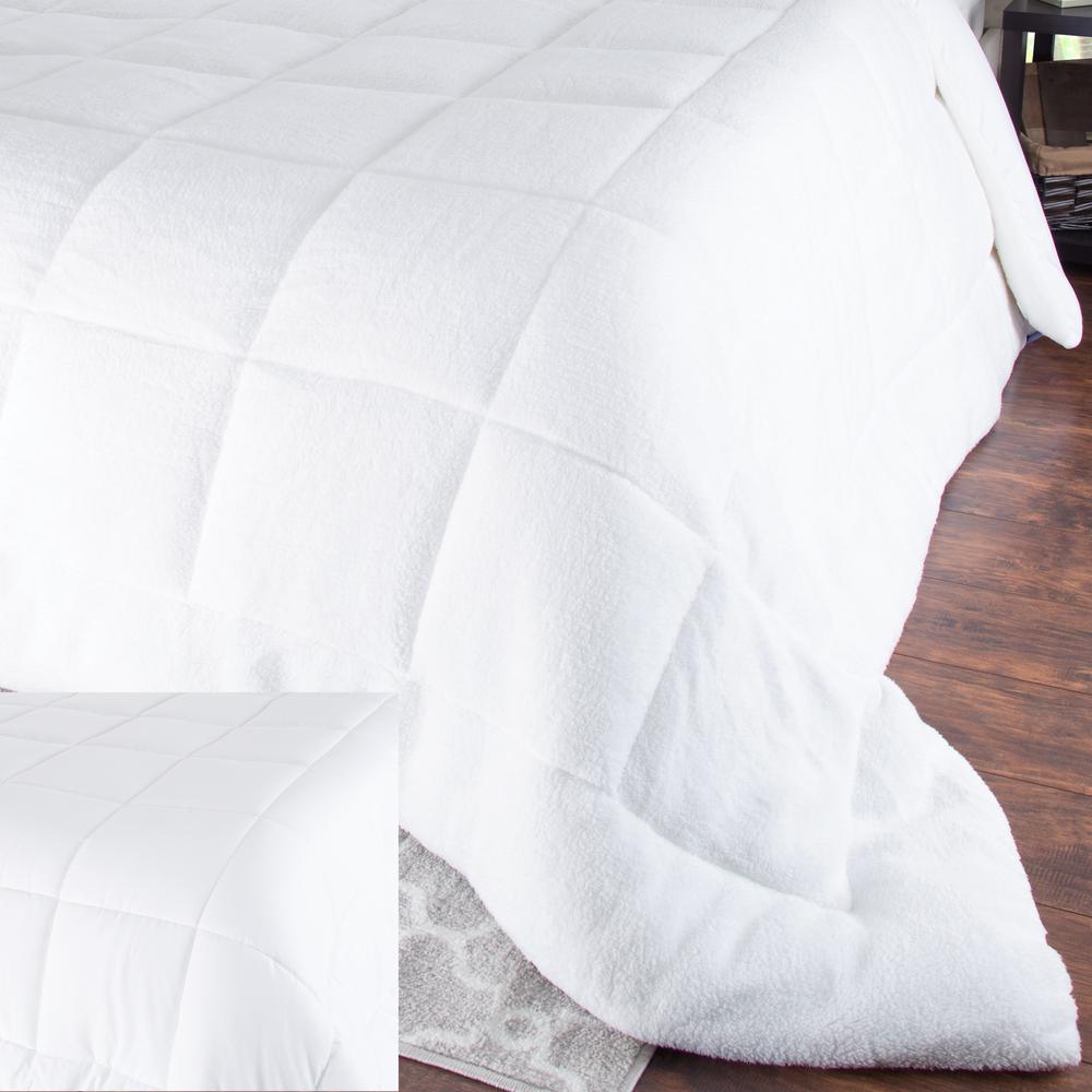 Bluestone Light Warmth White Sherpa King Down Alternative