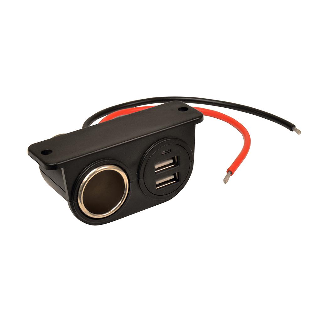 Custom Accessories 12-Volt with Dual USB under Dash Mount-18003 - The
