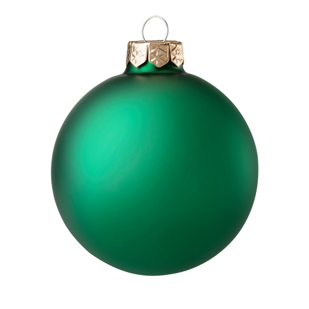 Whitehurst 3 75 In Green Matte Glass Christmas Ornament 8 Pack The Home Depot