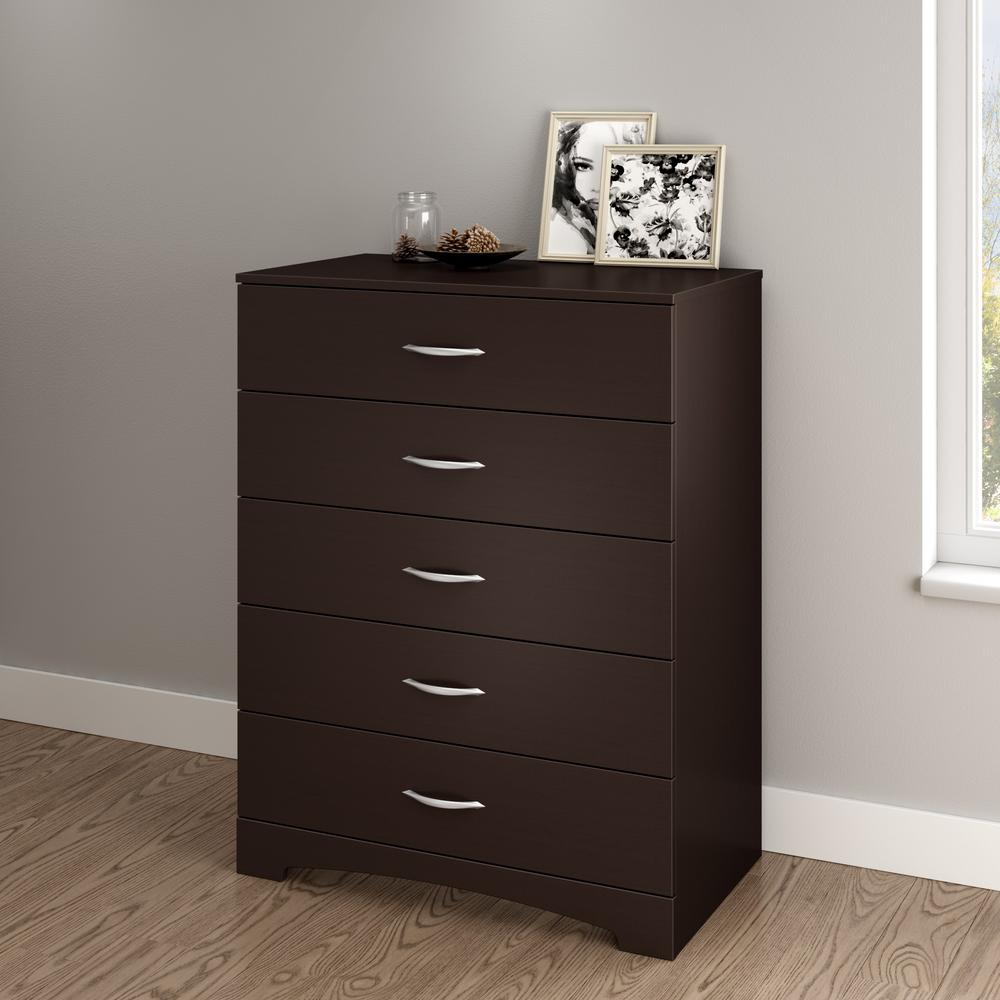 South Shore Step One 5 Drawer Chocolate Chest Of Drawers 3159035