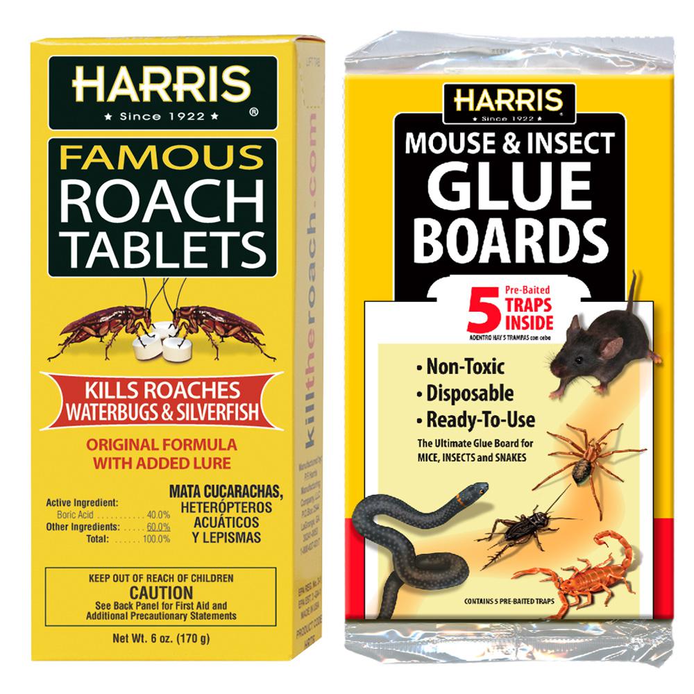 Harris 6 oz. Roach Tablets and Pest Glue Boards (5 Pack)HRT6GB5 The