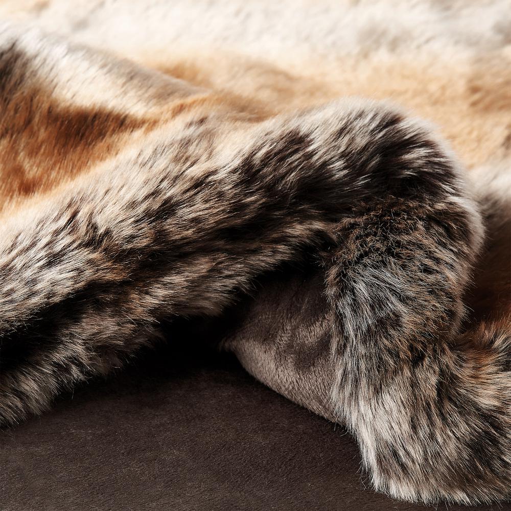 Lavish Home Oversized Premium Amber Brown Fashion Faux Marten Sable Hypoallergenic Throw Blanket 66hd Throw035 The Home Depot