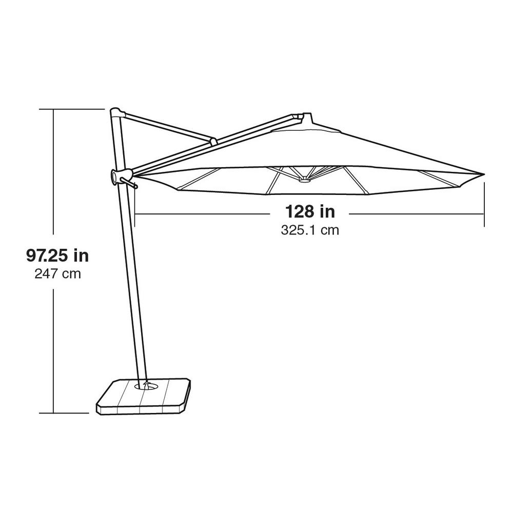 Hampton Bay 11 Ft Aluminum Cantilever Tilt Patio Umbrella In Cushionguard Sky With Black Pole 9119 01523400 The Home Depot