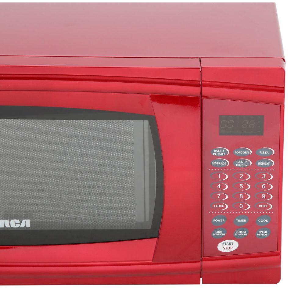 RCA Countertop Microwave 1.1 cu. ft. Red Six 1Touch Menu Mptions 1000