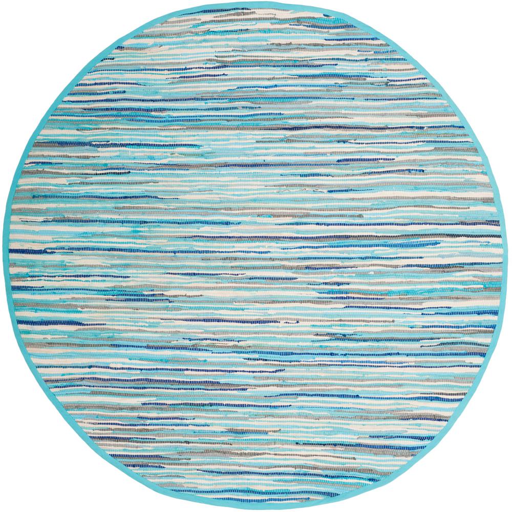 Safavieh Rag Rug Turquoise/Multi 4 ft. x 4 ft. Round Area RugRAR129C