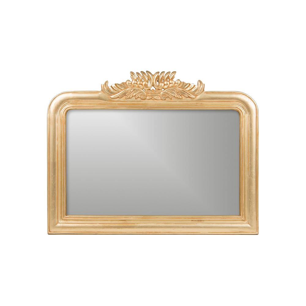 Best Home Fashion 24 in. H x 32 in. W Classic Rectangle Framed Gold Arch Accent MirrorMIRROR