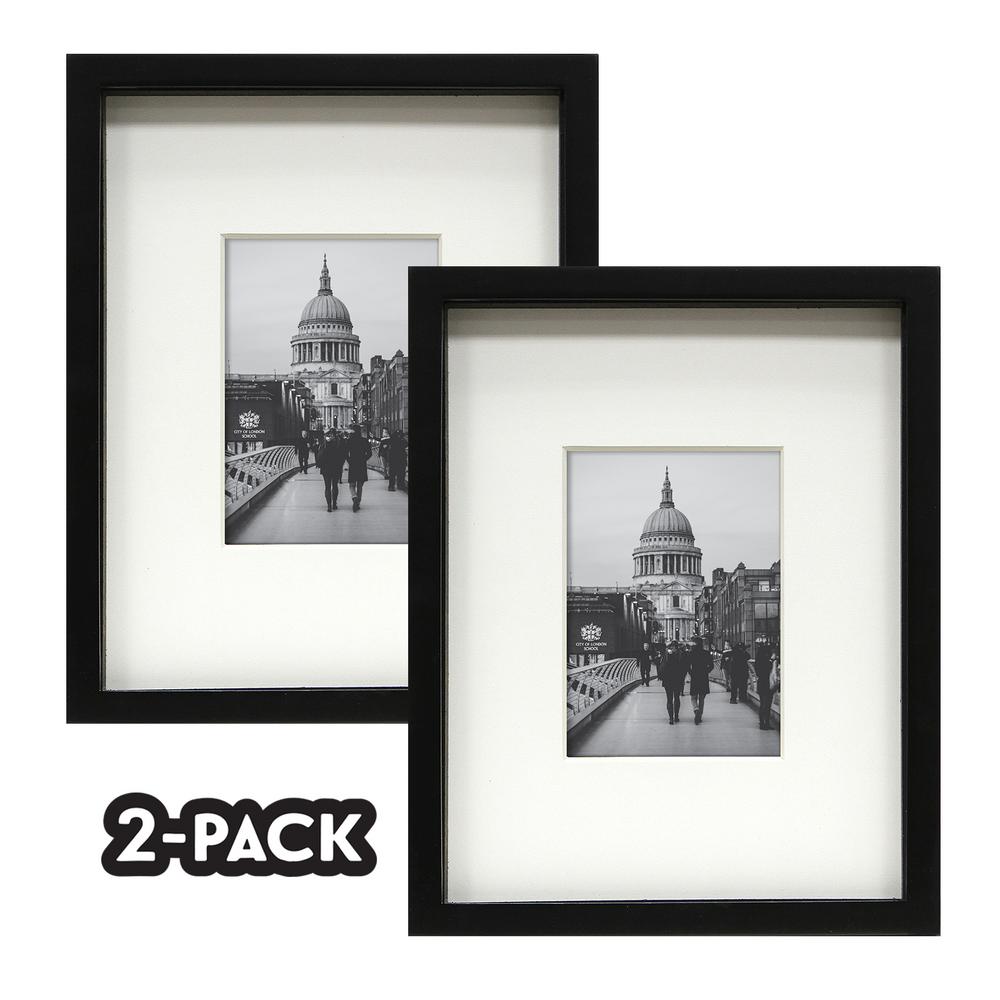 NONE Classic Gallery Double Pack Black Frame 10 in. x 13 in. Mat to 5