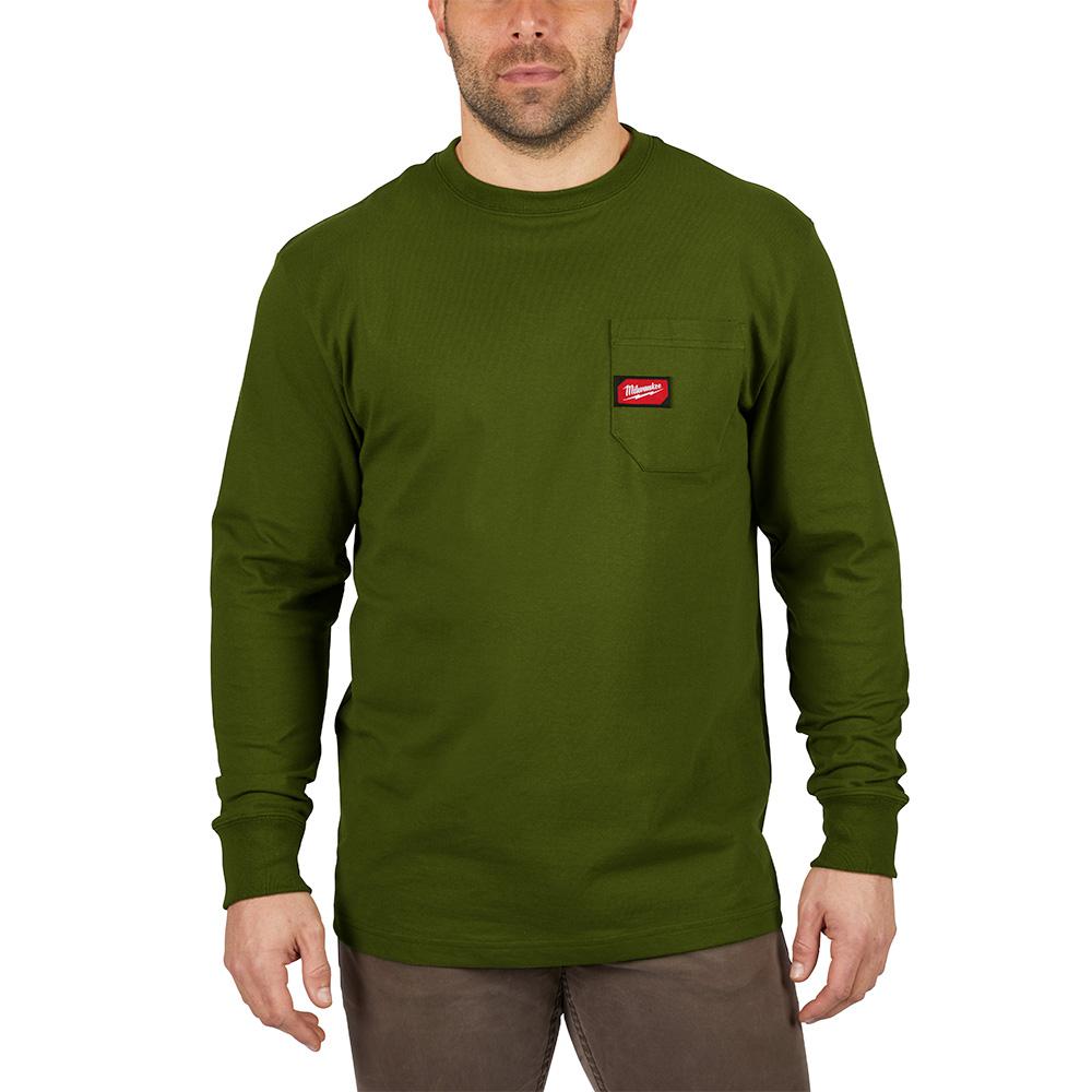 olive green long sleeve tee