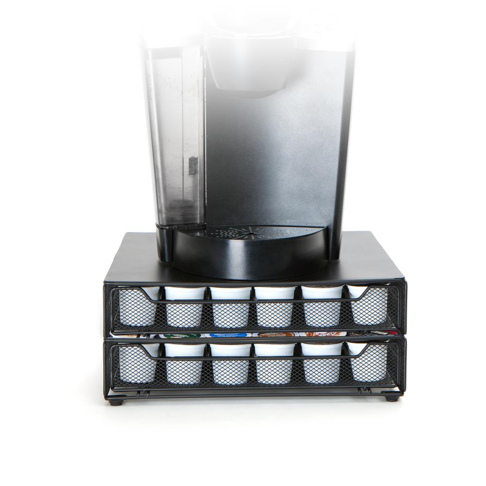 2-Tier Coffee Pod Storage Drawer with 2pcs Cleaning Cloths Coffee Pod Holder for 72 Pods Masthome