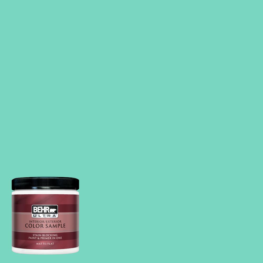 Behr Ultra 8 Oz 480a 3 Mint Majesty Matte Interior Exterior Paint And Primer In One Sample