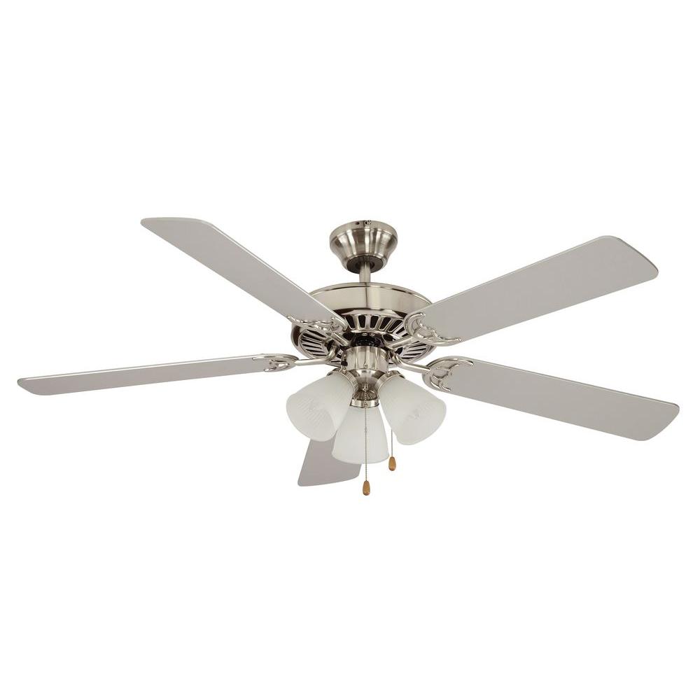 Spottswood 52 In Indoor Brushed Nickel Ceiling Fan With Light Kit Included