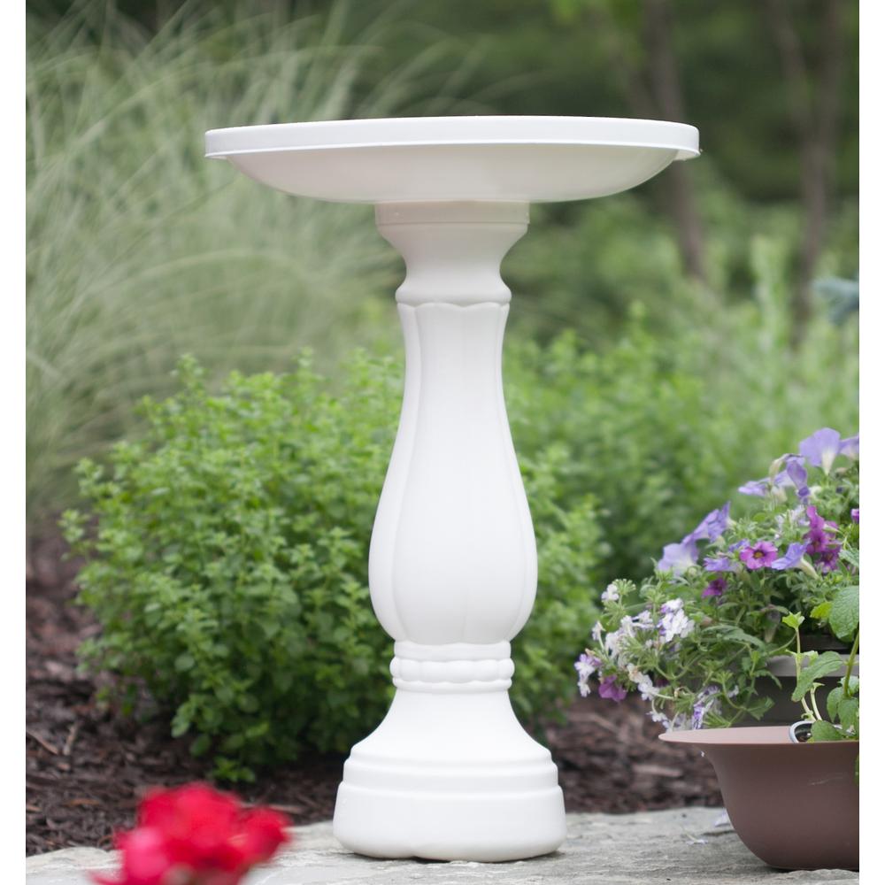 Bloem Promo Bird Bath In White 270 10 The Home Depot   Bloem Bird Bath Fountains 270 10 64 600 