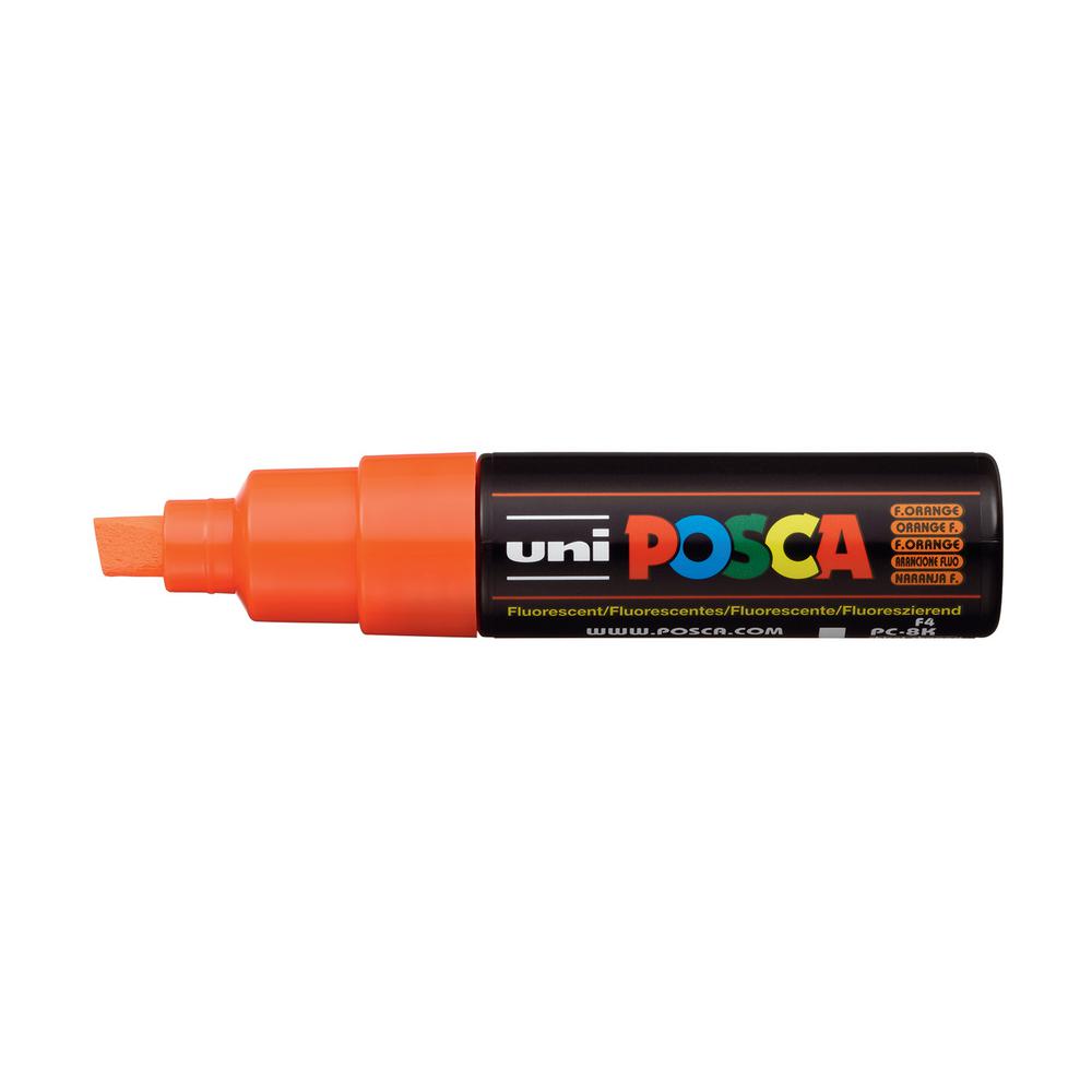 Posca pc 8k broad chisel fluorescent orange paint marker 076966 the